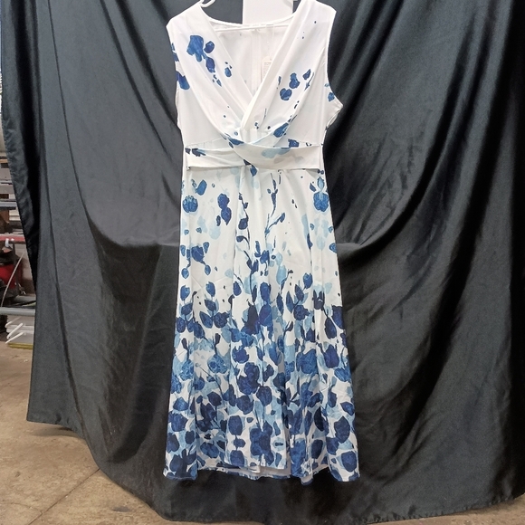 Cream Tiered Wrap Maxi Dress with Cowl Neck - Picture 9 of 12